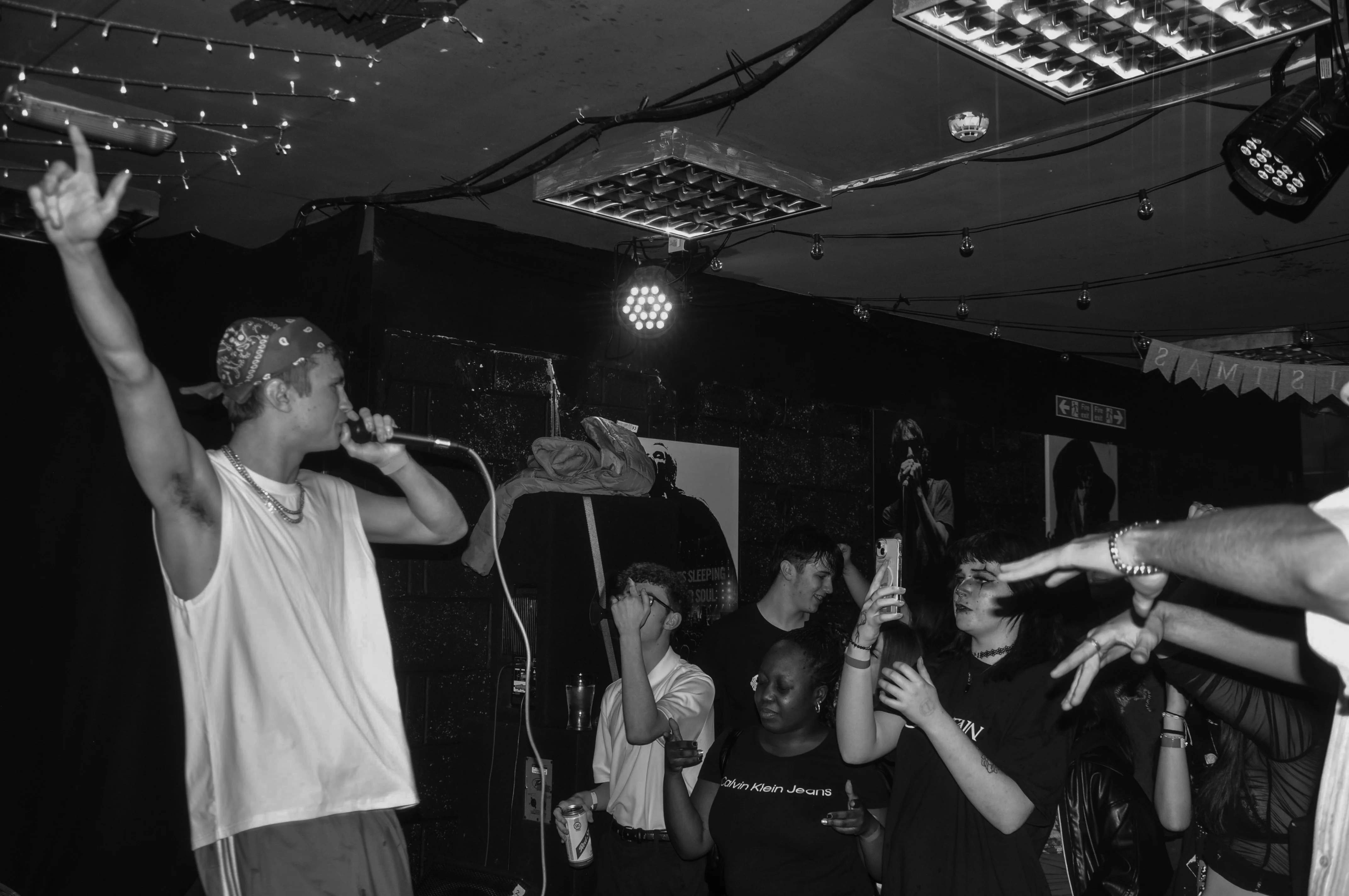 Black and white photo of the crowd at a SHDE event.